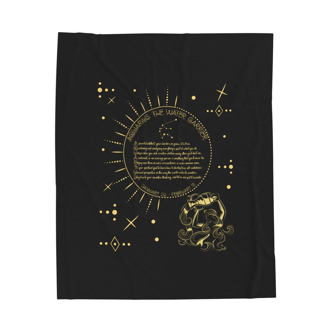 Aquarius Acrostic Poem Velveteen Plush Blanket