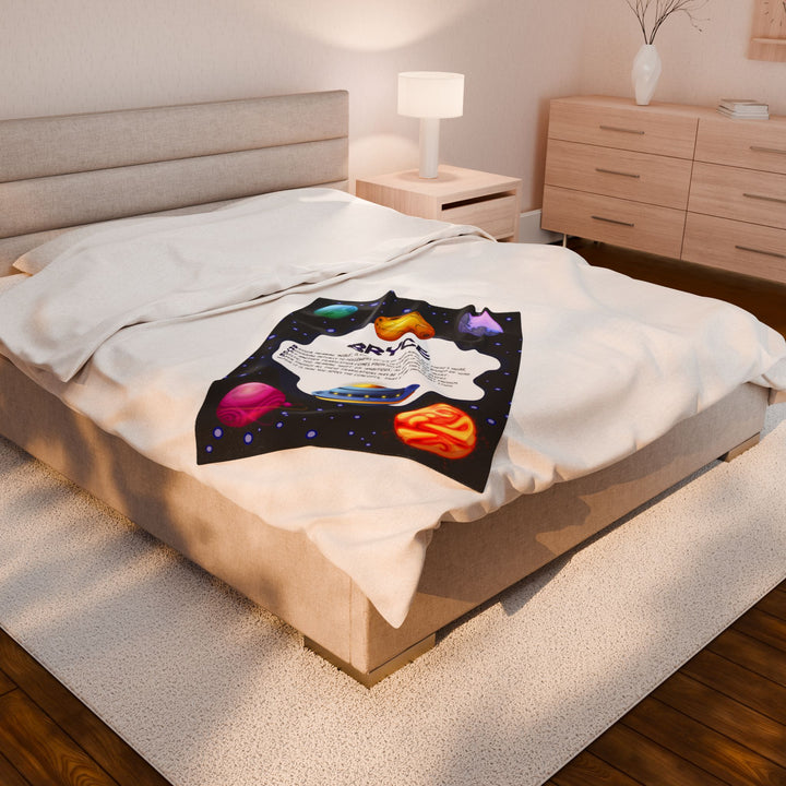 Namesakes Acrostic Poem Velveteen Plush Blanket - Space Design