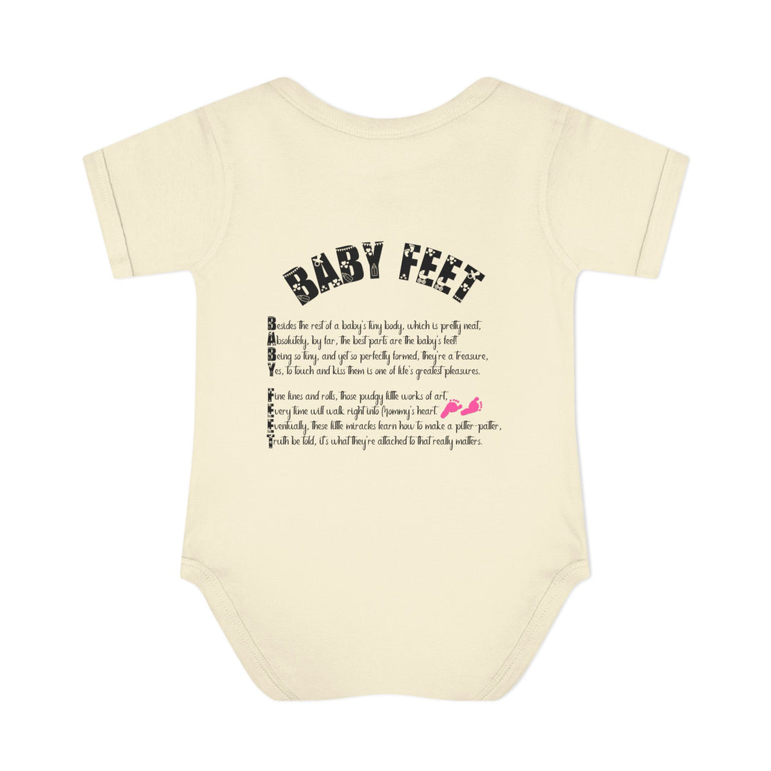 Baby Feet Acrostic Poem Bodysuit - Pink Footprints