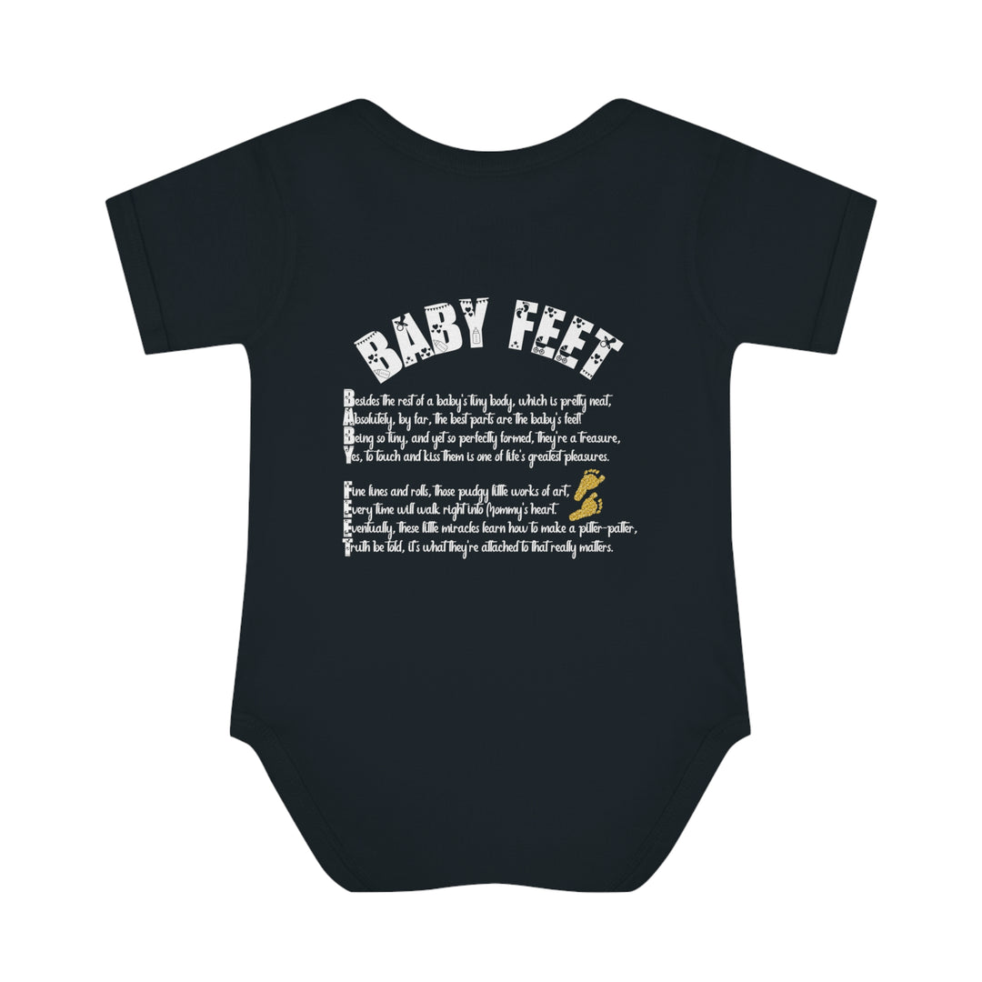 Baby Steps "Baby Feet" Acrostic Poem Bodysuit - Glitter Footprints