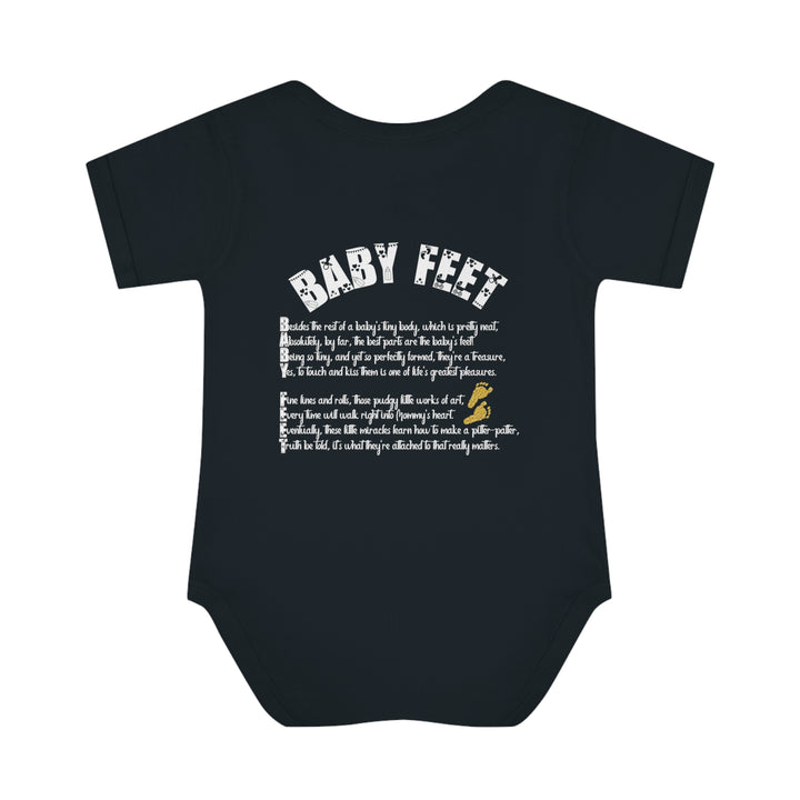 Baby Steps "Baby Feet" Acrostic Poem Bodysuit - Glitter Footprints