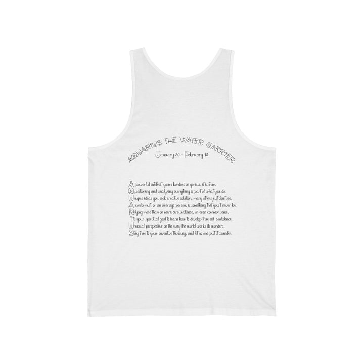 “Aquarius” Acrostic Poem Unisex Jersey Tank