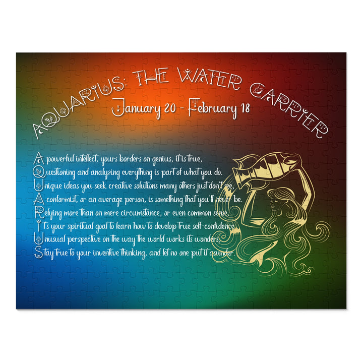 Aquarius Acrostic Poem Jigsaw Puzzle - Tin Box