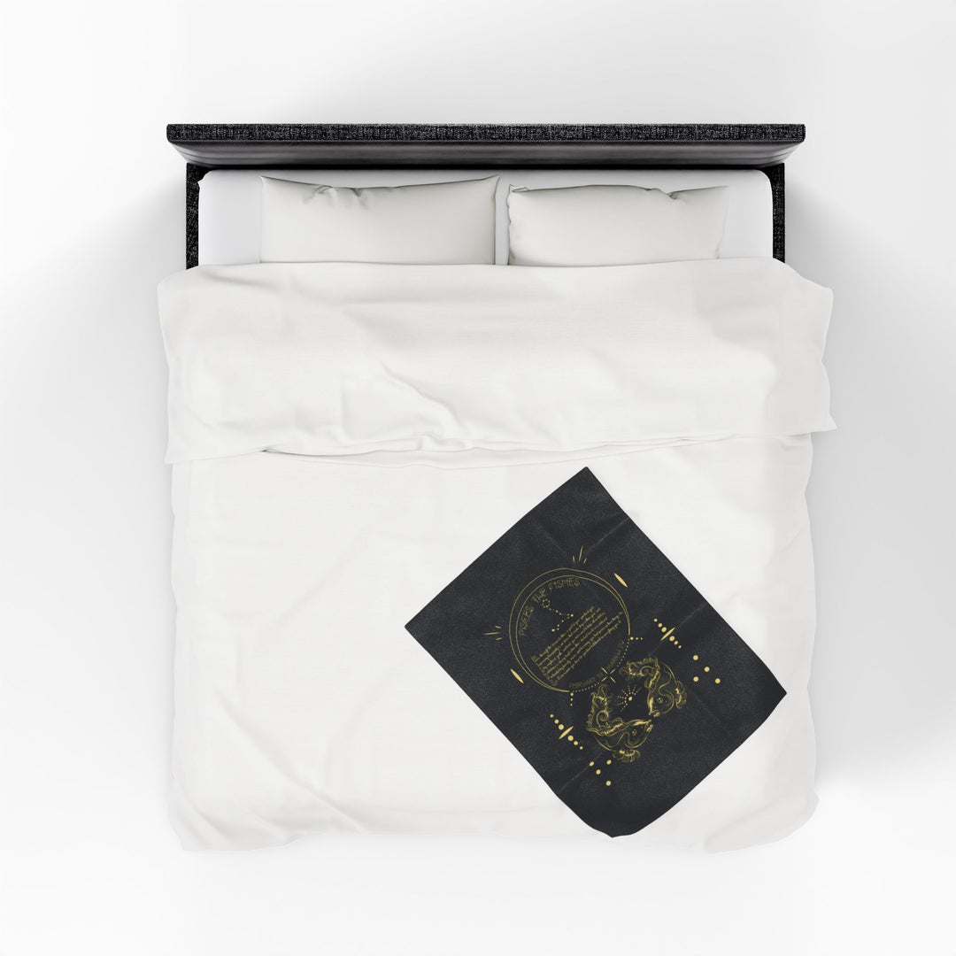 Pisces Acrostic Poem Velveteen Blanket