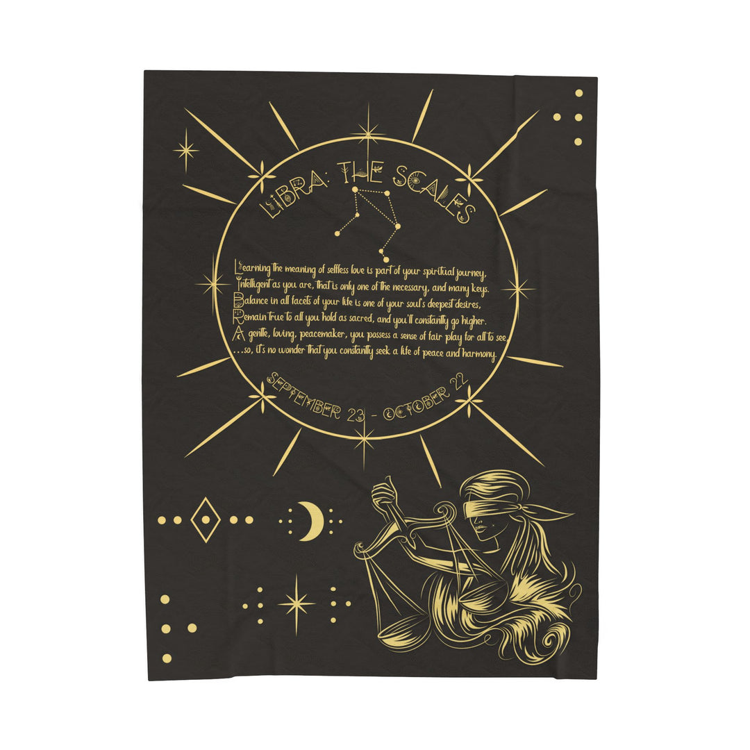 Libra Acrostic Poem Velveteen Blanket