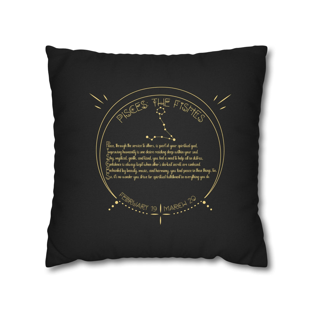 Pisces Acrostic Poem Square Pillow Cover