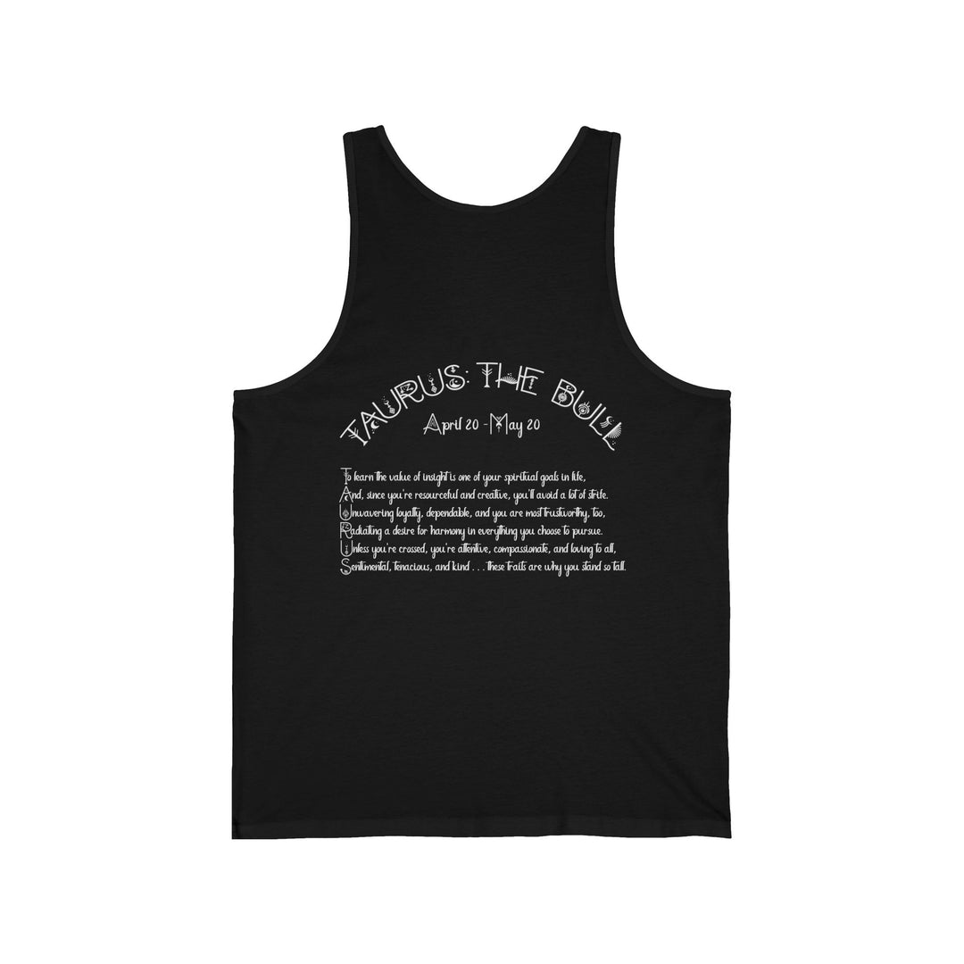 “Taurus” Unisex Acrostic Poem Jersey Tank