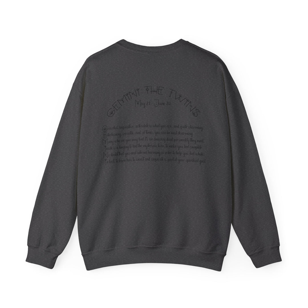 Gemini Astrology Sweatshirt with Acrostic Poem
