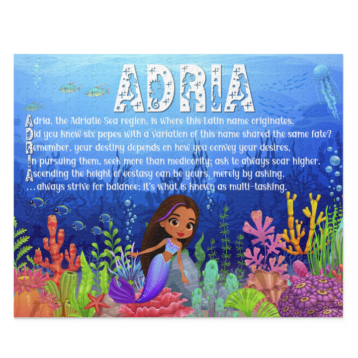 Namesakes Personalized Acrostic Name Poem Jigsaw Puzzle - Mermaid - Brown Hair