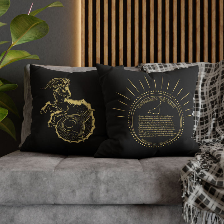 Capricorn Acrostic Poem Pillow Cover