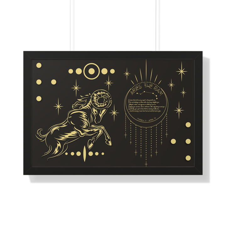 Written in the Stars Framed Horizontal Acrostic Poem Print - Aries