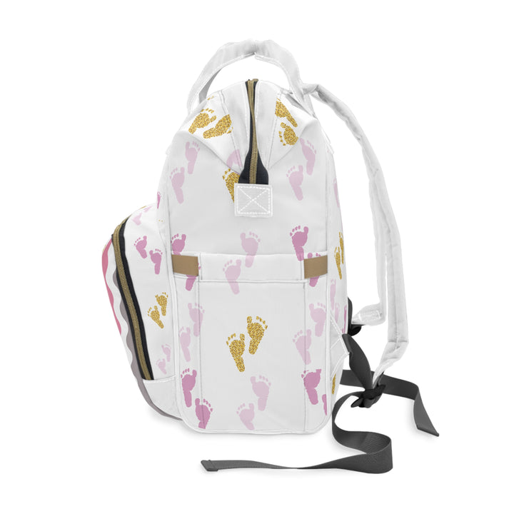 Baby Steps Multifunctional Diaper Backpack - "Baby Feet" Footprints