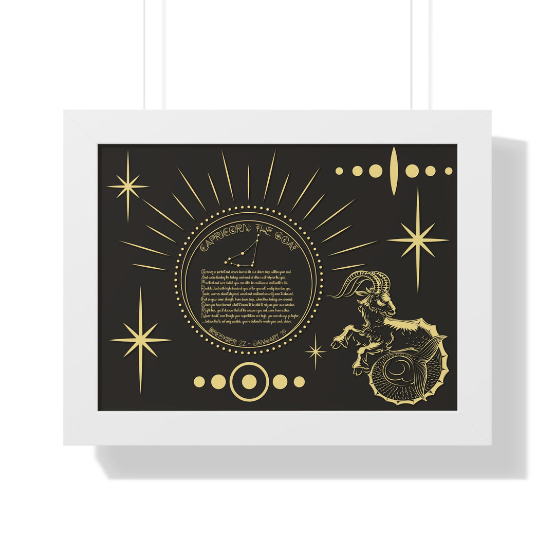 Written in the Stars Framed Horizontal Acrostic Poem Print - Capricorn