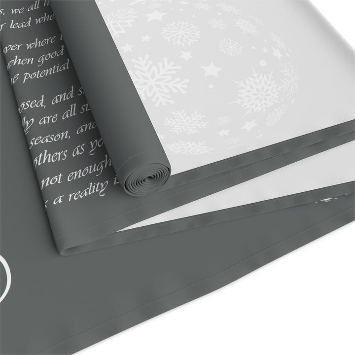 Joy to the World Acrostic Poem Table Runner - Gray-Ornaments