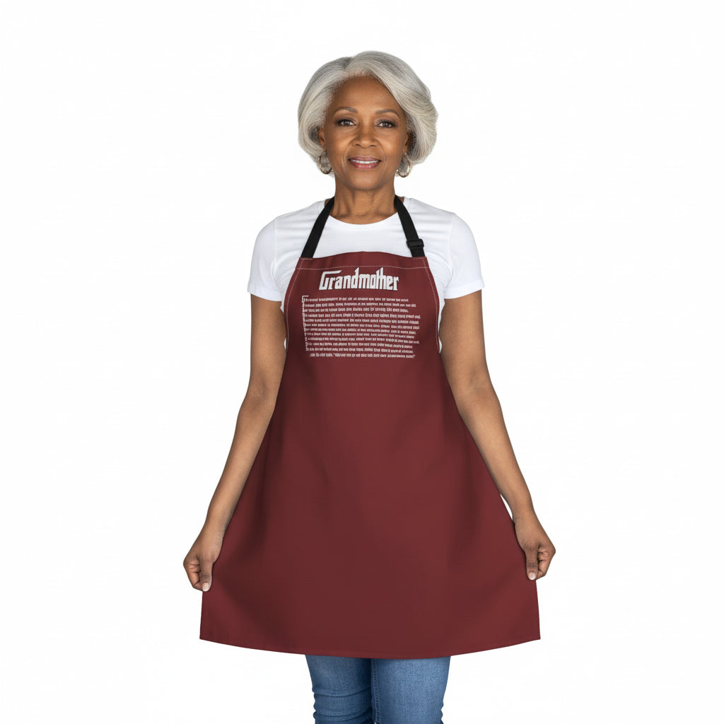 Grandmother Acrostic Poem Adjustable Tie Back Chef Apron - Red