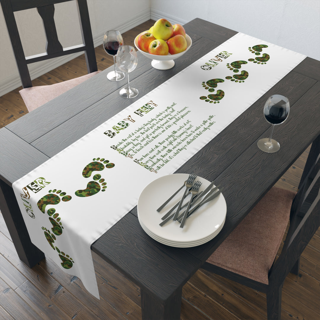“Baby Feet” Table Runner - Camo - Personalized