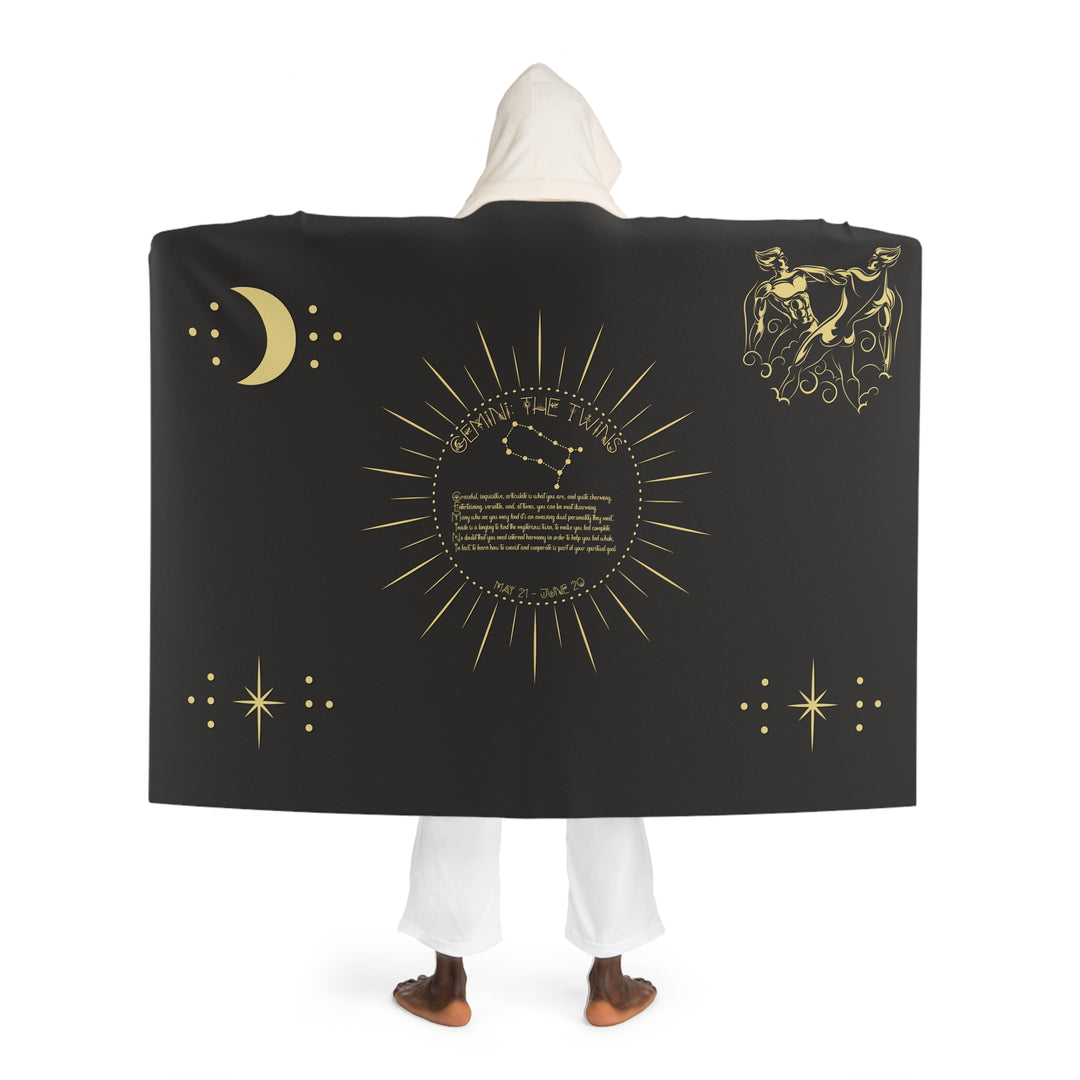 Gemini Acrostic Poem Sherpa Hooded Blanket