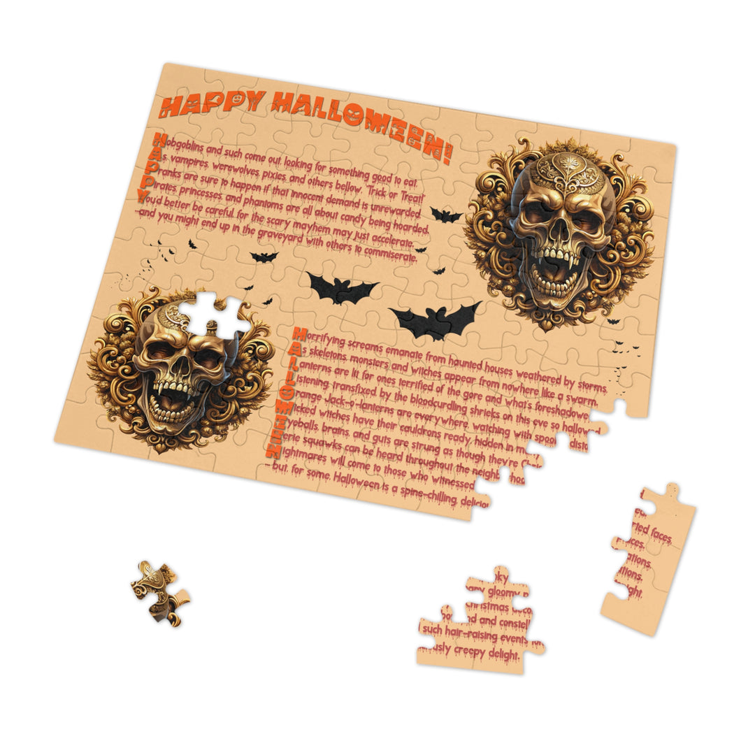 Happy Halloween Acrostic Poem Puzzle - Skull - Tin Box