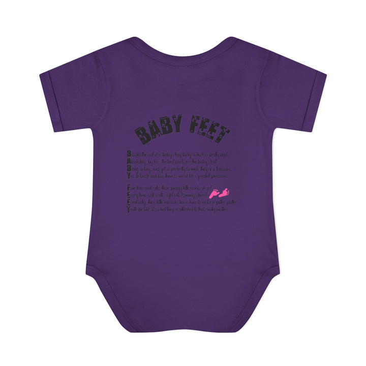 Baby Steps "Baby Feet" Acrostic Poem Bodysuit - Pink Footprints