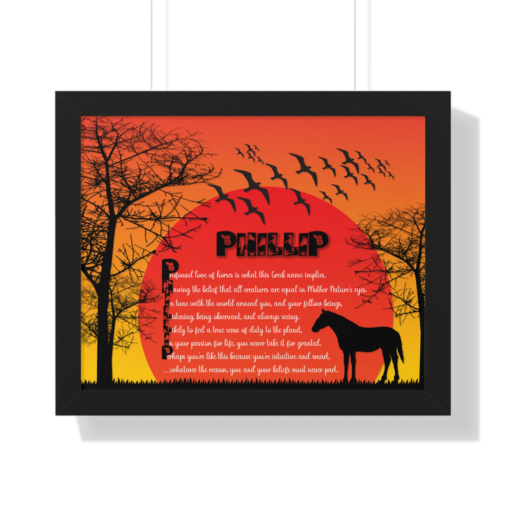 Namesakes Framed Acrostic Poem Print - Horse