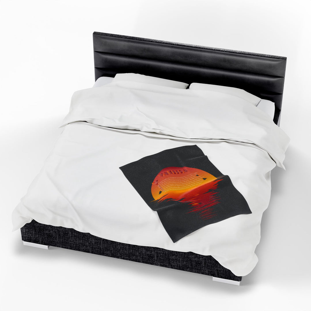 Namesakes  Acrostic Poem on Velveteen Plush Blanket - Sunset Reflection