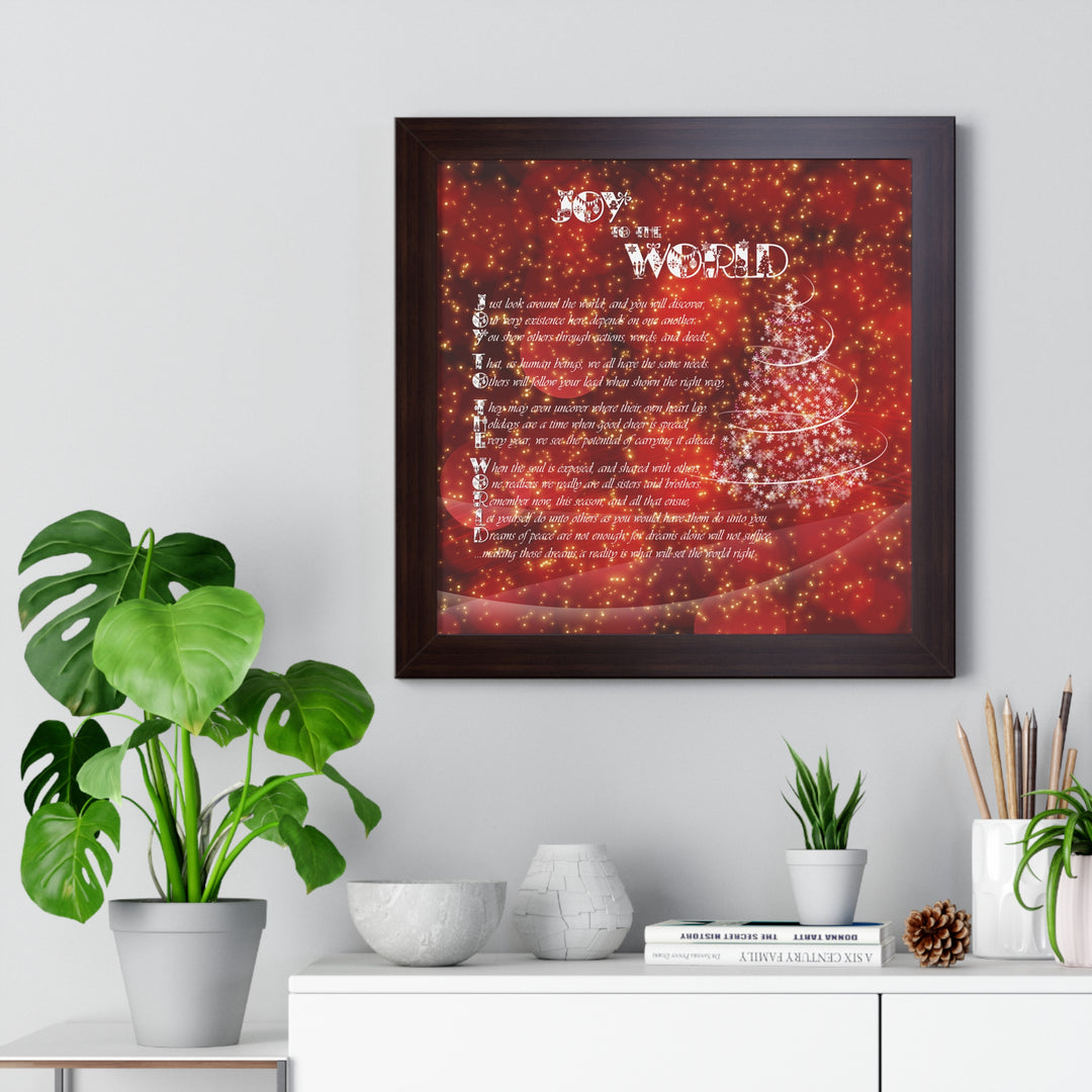 It's Just a Phrase "Joy to the World" Framed Acrostic Poem Print
