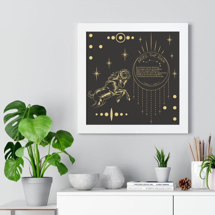 Written in the Stars Framed Horizontal Acrostic Poem Print - Aries