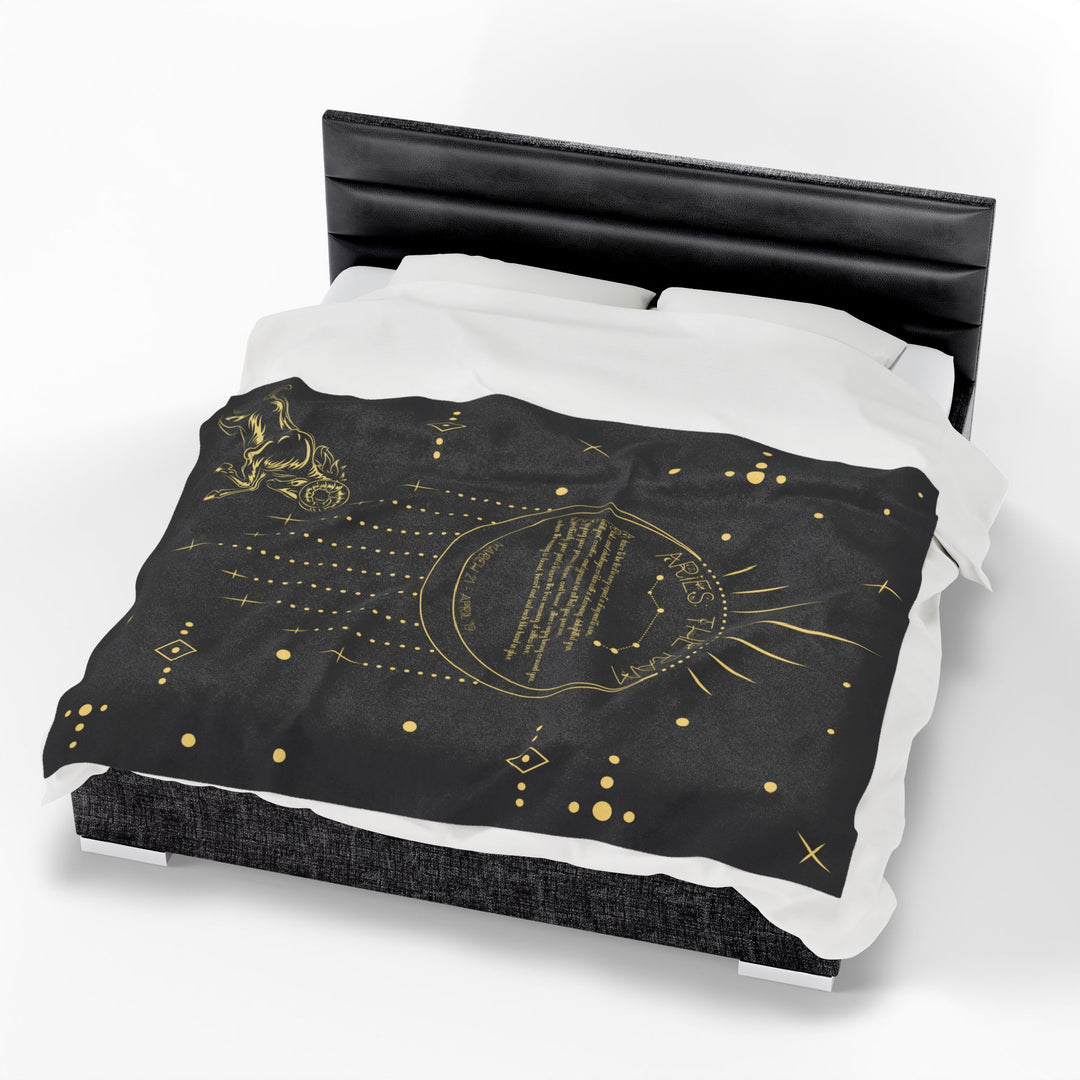 Aries Acrostic Poem Velveteen Plush Blanket