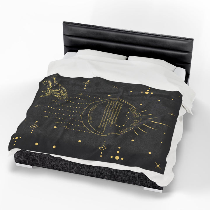 Aries Acrostic Poem Velveteen Plush Blanket