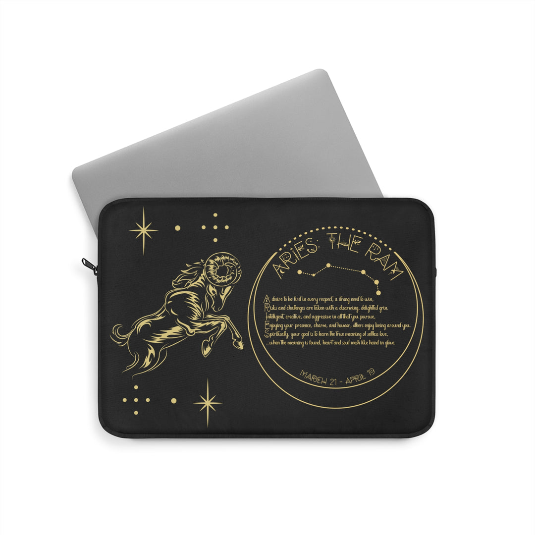 Aries Acrostic Poem Laptop Sleeve