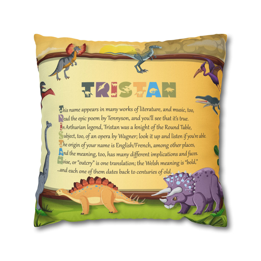 Namesakes Acrostic Poem Pillow Cover - Dinosaur Design
