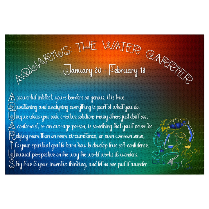 Aquarius Acrostic Poem Puzzle - Tin Box