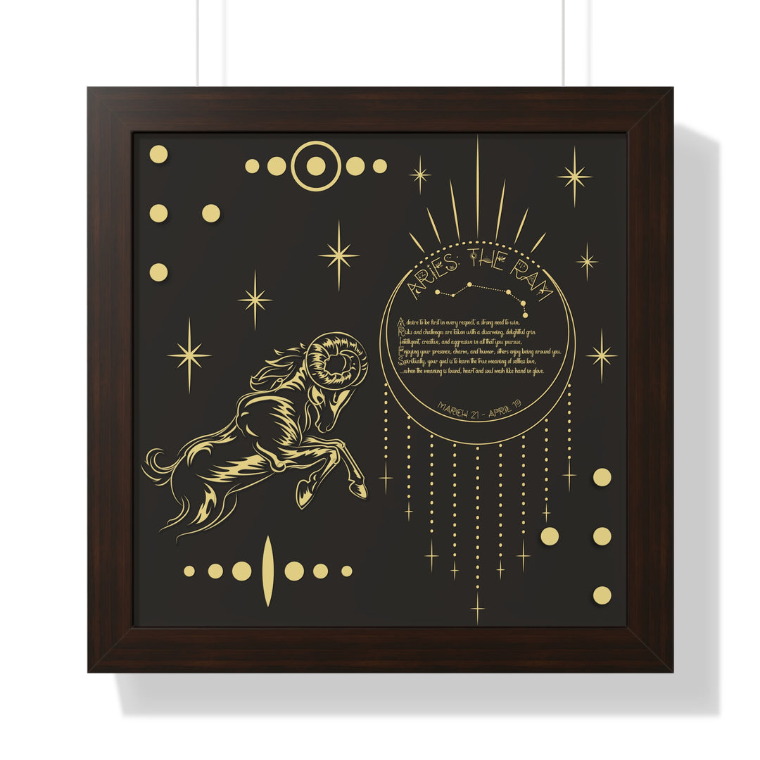 Written in the Stars Framed Horizontal Acrostic Poem Print - Aries