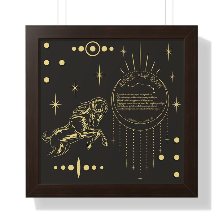 Written in the Stars Framed Horizontal Acrostic Poem Print - Aries