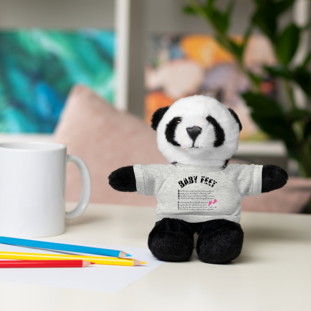 Baby Feet Acrostic Poem Stuffed Animal Collection with T-Shirt - Pink Footprints