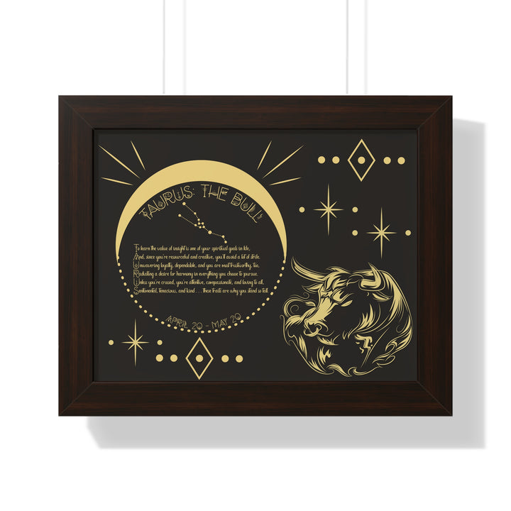 Written in the Stars Framed Acrostic Poem Print - Taurus