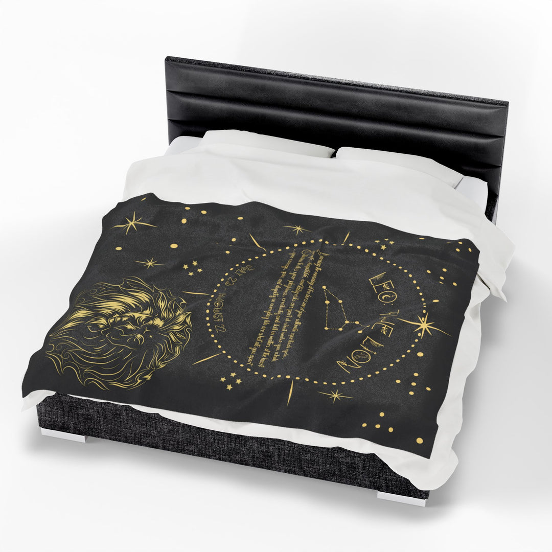Leo Acrostic Poem Velveteen Plush Blanket
