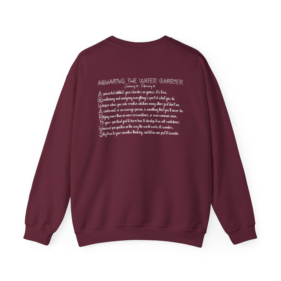 Aquarius Acrostic Poem Astrology Sweatshirt - Unisex