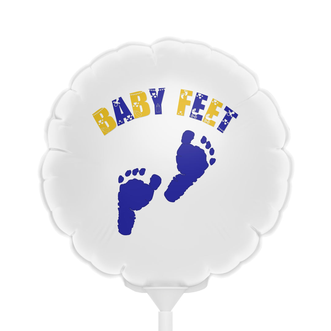 6” “Baby Feet" Acrostic Poem Heart-Shaped Baby Shower Balloons - Personalized Add name!