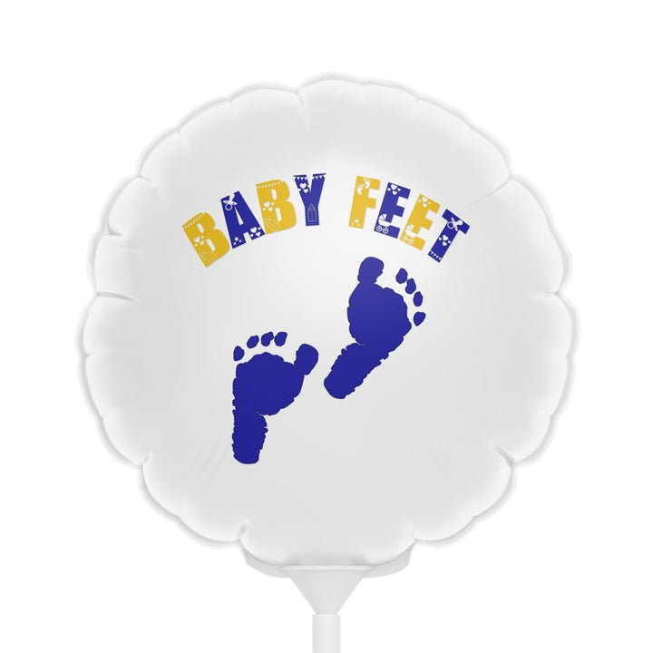 6” “Baby Feet" Acrostic Poem Heart-Shaped Baby Shower Balloons - Personalized Add name!