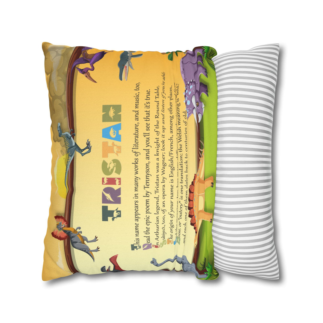 Namesakes Acrostic Poem Pillow Cover - Dinosaur Design
