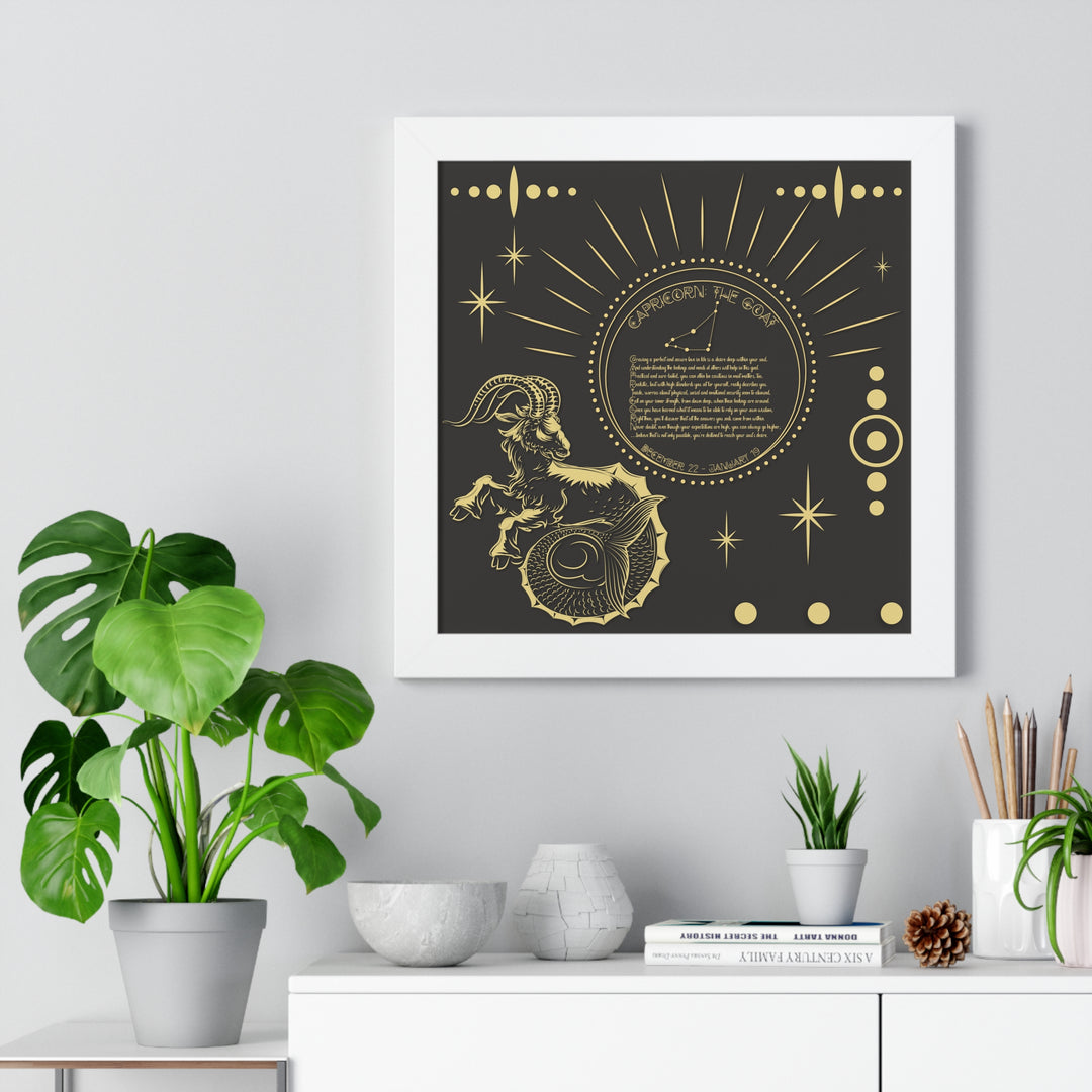 Written in the Stars Framed Horizontal Acrostic Poem Print - Capricorn