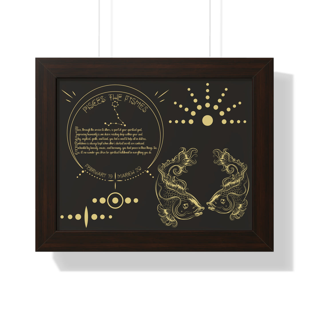 Written in the Stars Framed Acrostic Poem Print - Pisces