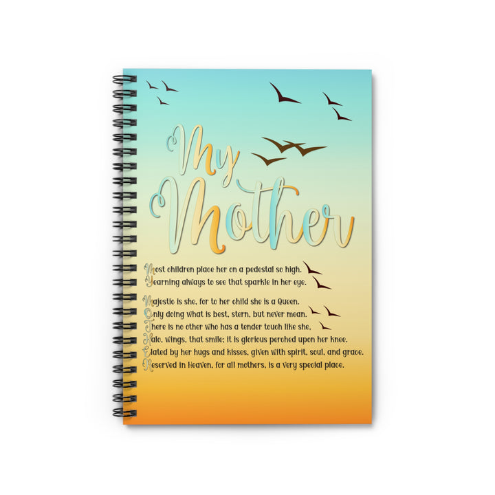 My Mother Acrostic Poem Spiral Notebook - Birds