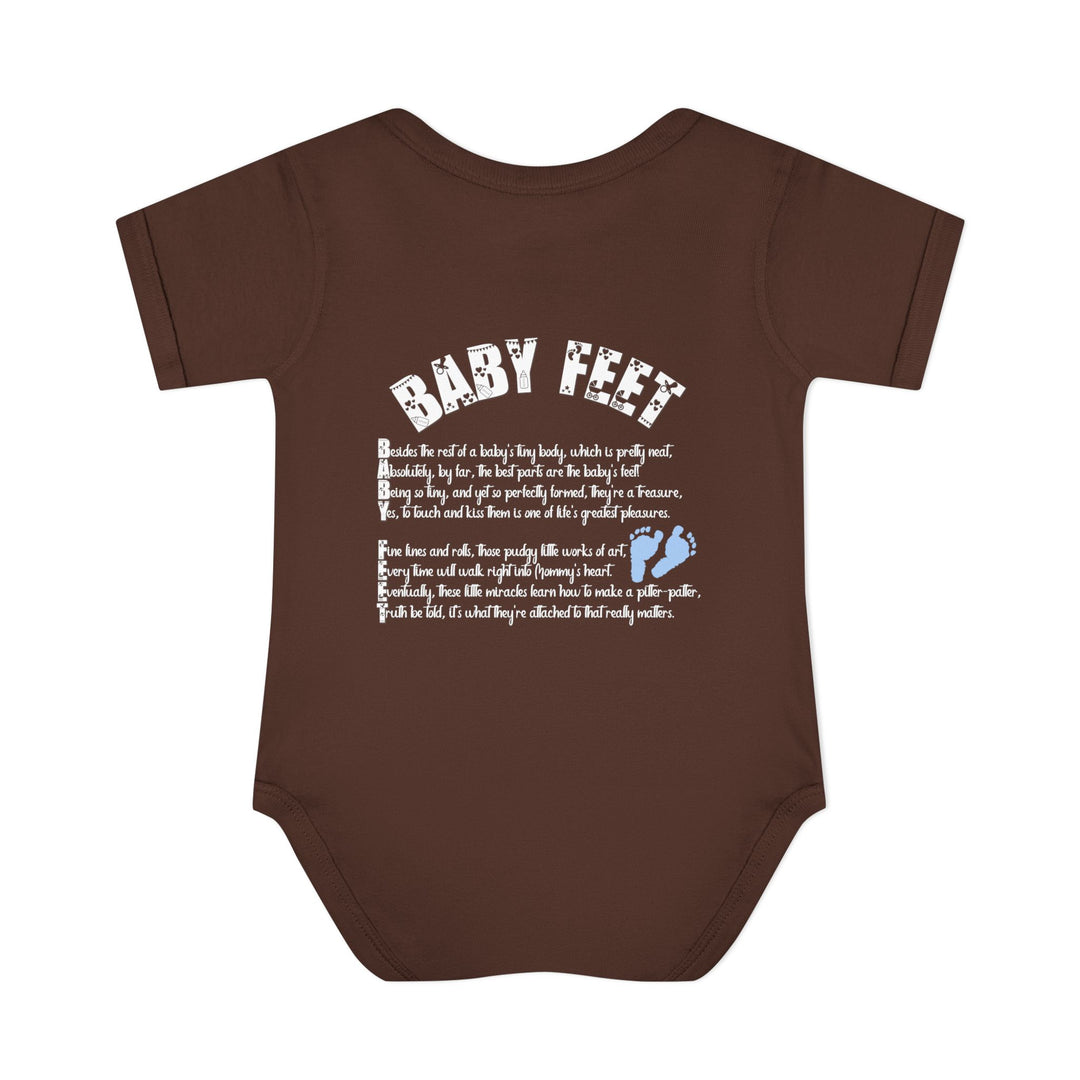 Baby Feet Acrostic Poem Baby Bodysuit - Blue Footprints