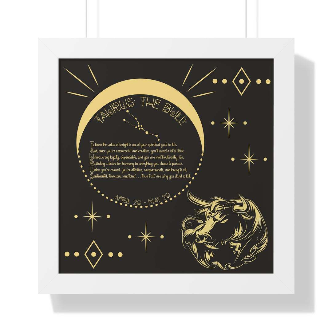 Written in the Stars Framed Acrostic Poem Print - Taurus