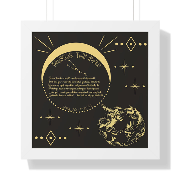 Written in the Stars Framed Acrostic Poem Print - Taurus