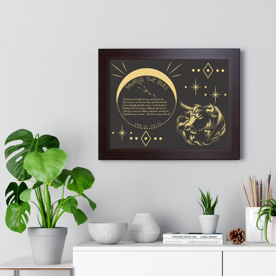 Written in the Stars Framed Acrostic Poem Print - Taurus