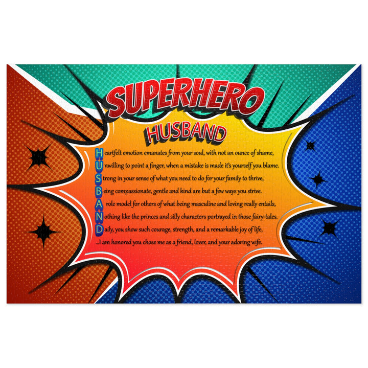 It's Just a Phrase "Husband"  Acrostic Poem Jigsaw Puzzle - Comic Style