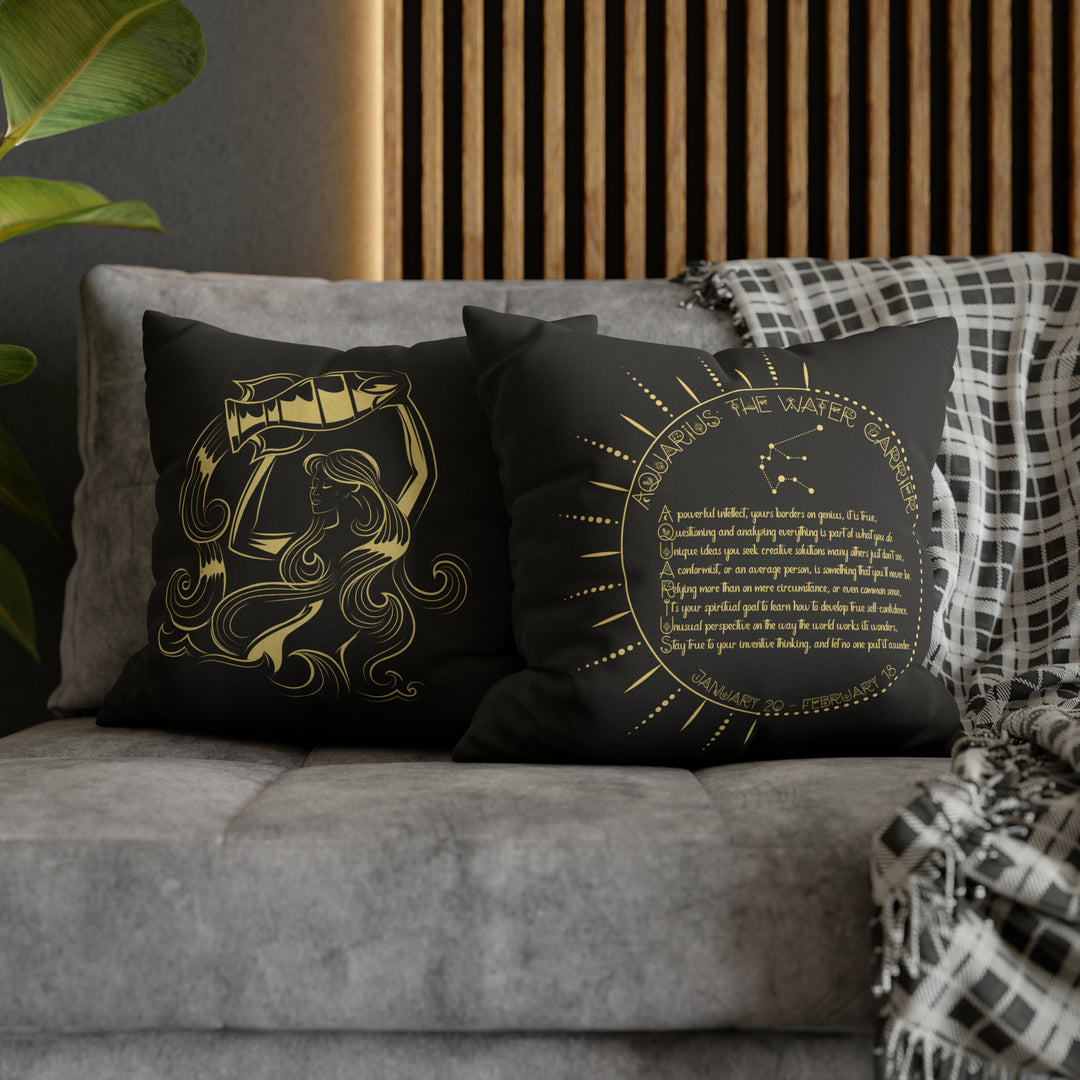 Written in the Stars Pillowcase/Cover Spelling Out "Aquarius"